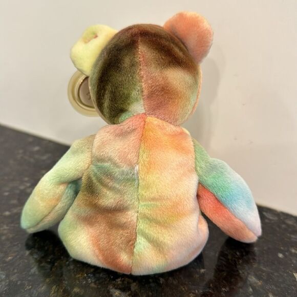 Ty Beanie Baby Peace Bear 1996 Tie Dye Original 4053 OLD Style Tag Rare - Picture 4 of 9